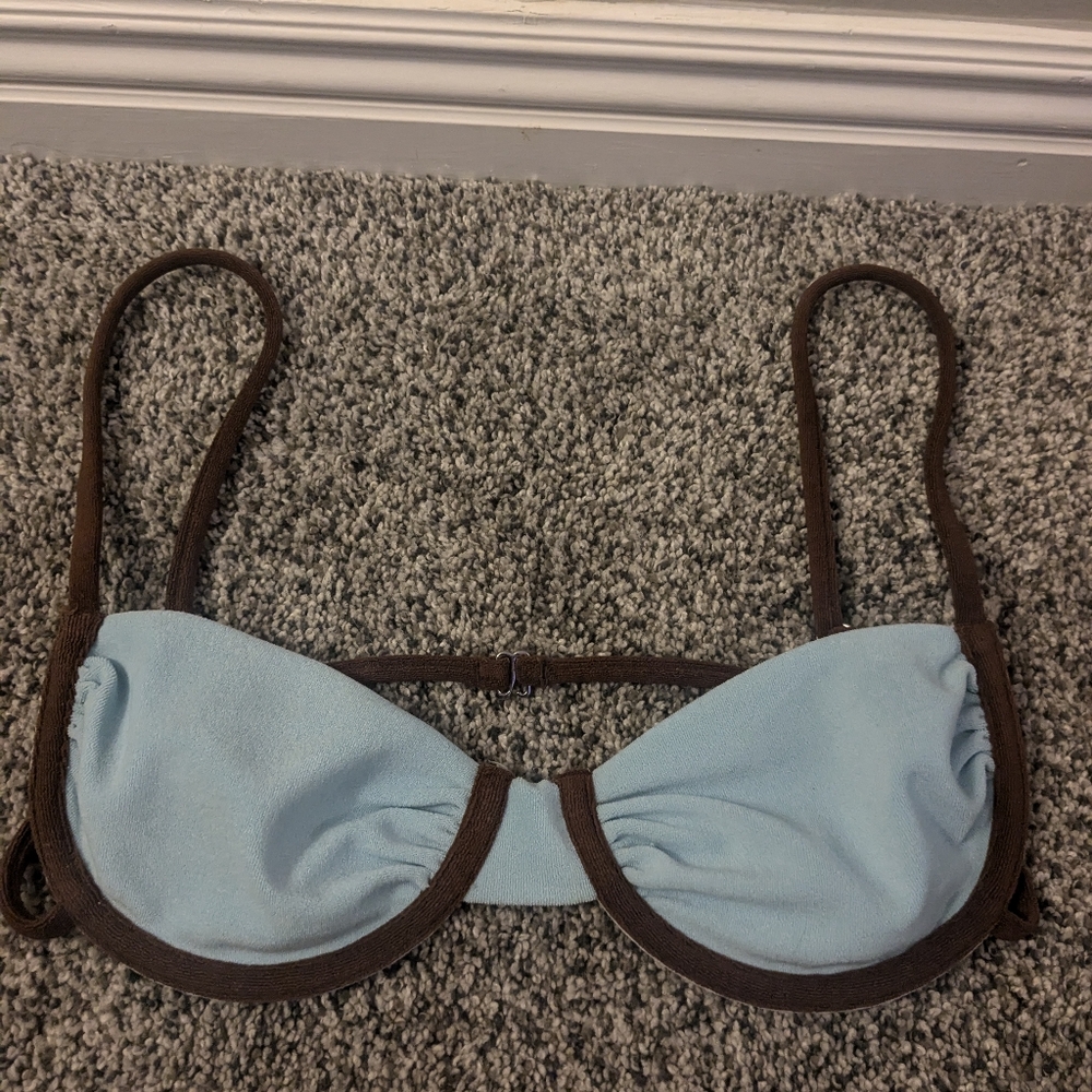 Frankie's bikini top. Blue and brown size small